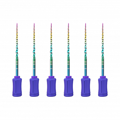 Ручной эндодонтический файл Romax SUP-TAPER files aurora hand use (NiTi), S1, длина 25 мм, 6 шт.