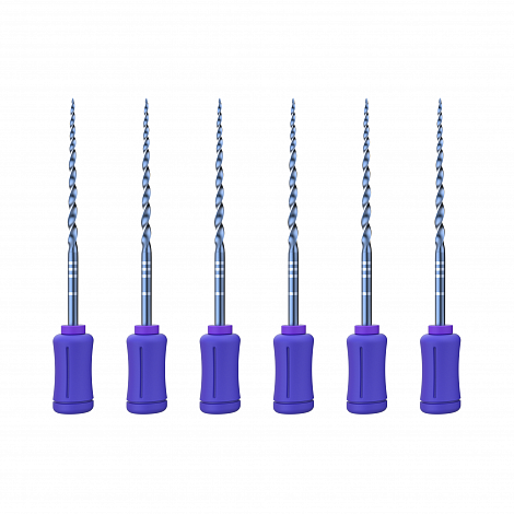 Ручной эндодонтический файл Romax SUP-TAPER files blue hand use (NiTi), S1, длина 25 мм, 6 шт.