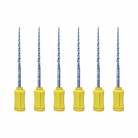 Ручной эндодонтический файл Romax SUP-TAPER files blue hand use (NiTi), F5, длина 25 мм, 6 шт.