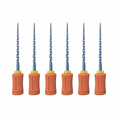 Ручной эндодонтический файл Romax SUP-TAPER files blue hand use (NiTi), SX, длина 19 мм, 6 шт.