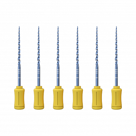 Ручной эндодонтический файл Romax SUP-TAPER files blue hand use (NiTi), F1, длина 25 мм, 6 шт.