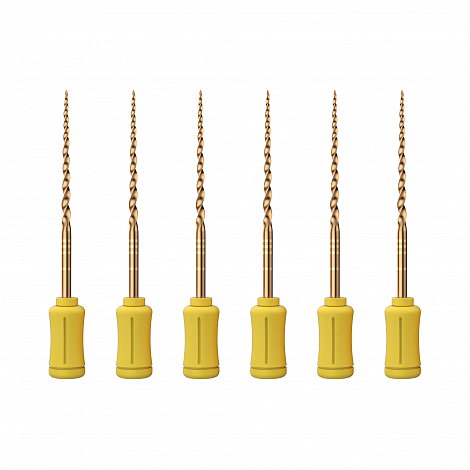 Ручной эндодонтический файл Romax SUP-TAPER files gold hand use (NiTi), F1, длина 31 мм, 6 шт.