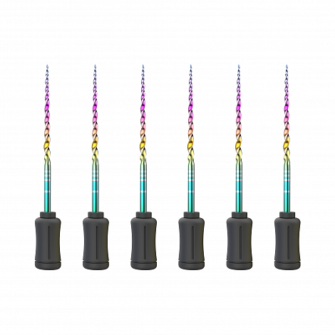 Ручной эндодонтический файл Romax SUP-TAPER files aurora hand use (NiTi), F4, длина 25 мм, 6 шт.