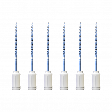Ручной эндодонтический файл Romax SUP-TAPER files blue hand use (NiTi), S2, длина 21 мм, 6 шт.